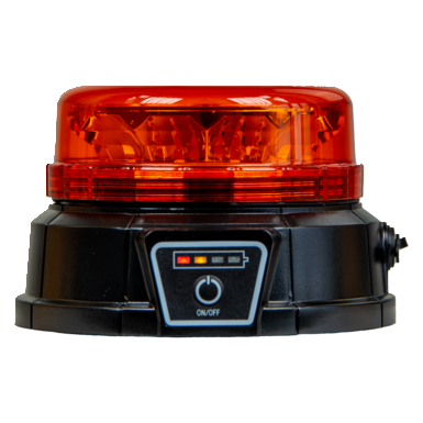 Akku-LED-Rundumkennleuchte mit Magnethalterung
