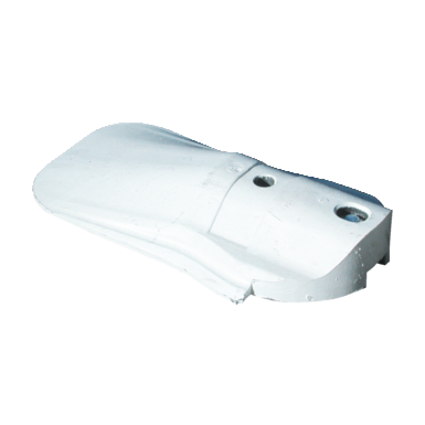 Leitschwelle Endstück B - LN 62 in weiß  / OHNE Haken